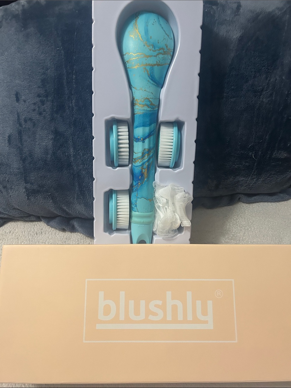 Blushly Cleansing & Exfoliating Marble Body Brush w/ Heads